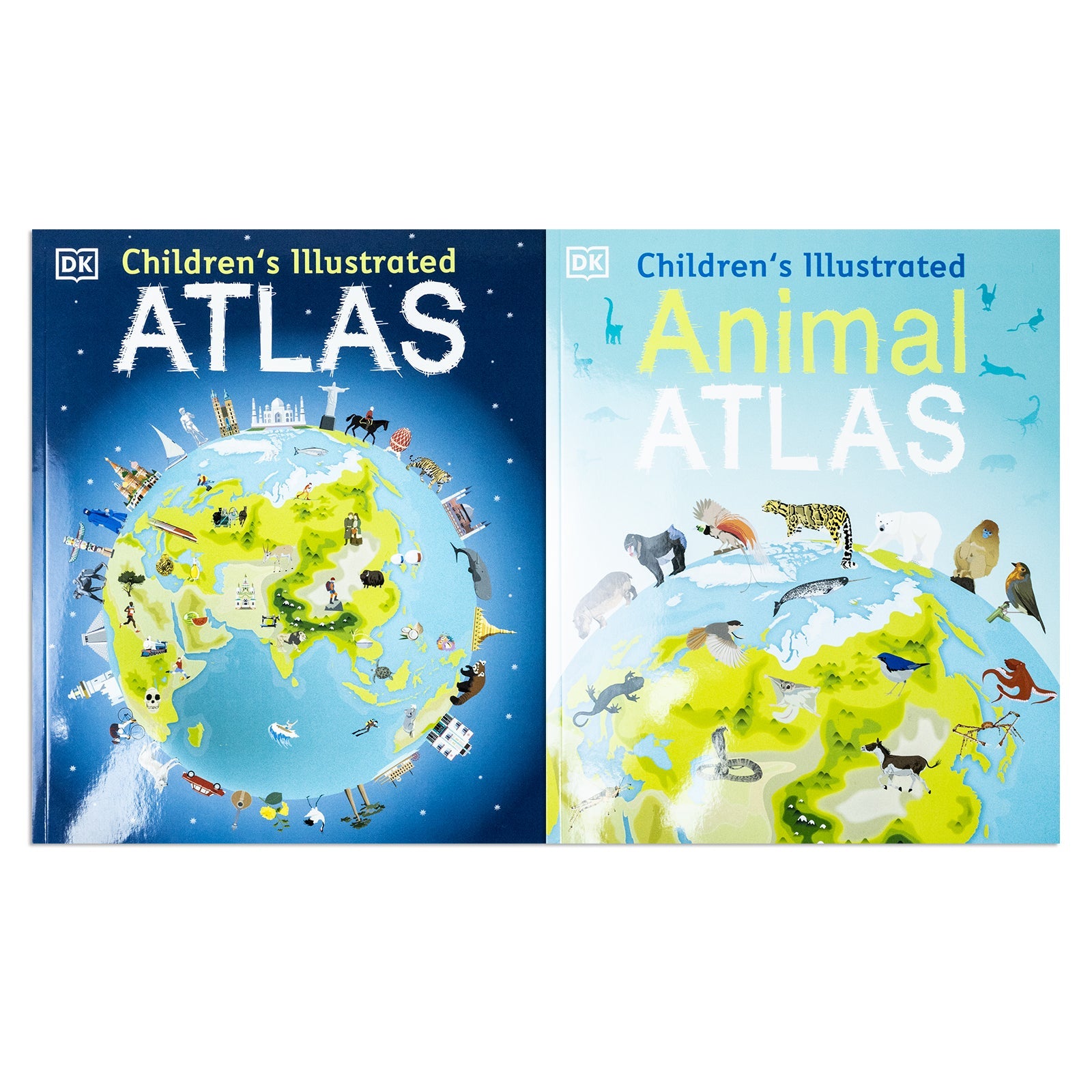 Children's Atlas Collection 2 Books Set by Andrew Brooks & DK – Illustrated Animal & Geography Atlases for Kids| Fun Learning, Exploration & Education