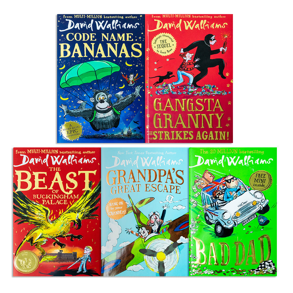 David Walliams 5 Books Set Collection ( Bad Dad, Grandpa's Great Escape, Gangsta Granny, Code Name Bananas,The Beast