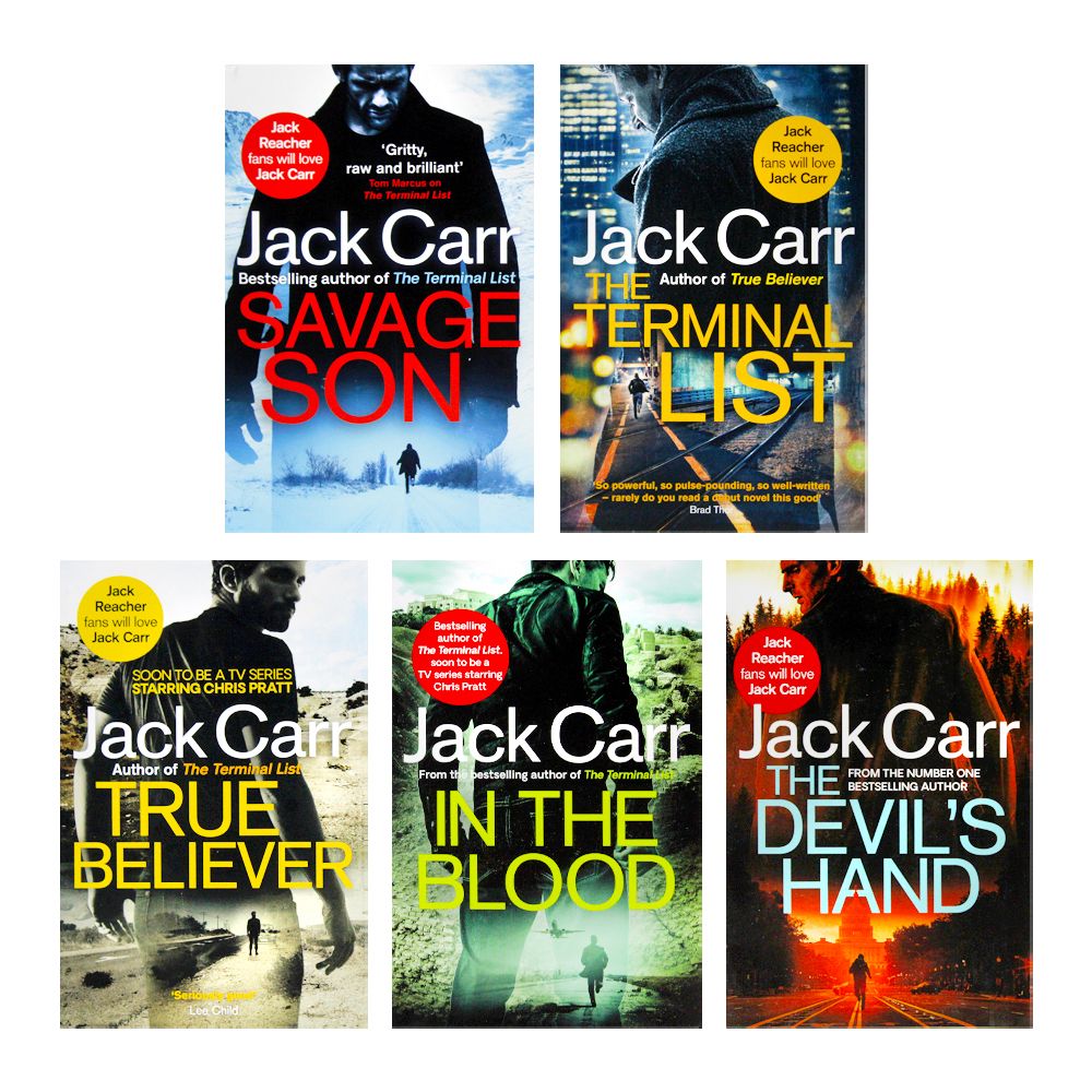 Jack Carr James Reece Series 5 Book Set Collection (In the Blood, The Devils Hand, The Terminal list, Savage Son, True Beliver )