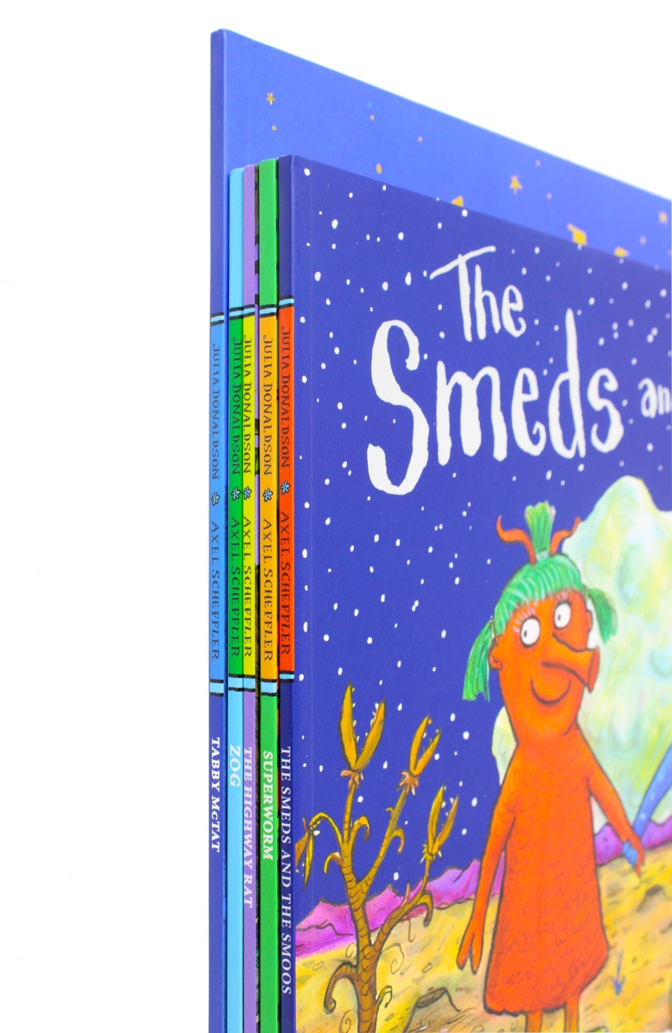 Julia Donaldson & Axel Scheffler 5-Book Set | Fun & Illustrated Children's Stories | Smeds and Smoss, Super Worm, Highway Rat, Tabby McTat, Zog
