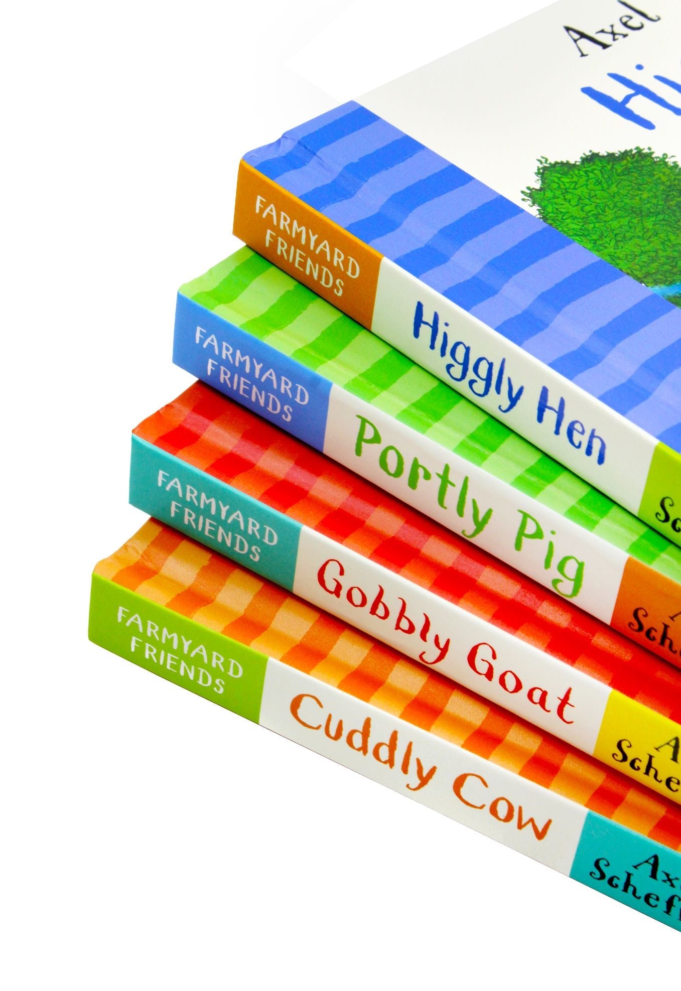Photo of Axel Scheffler Farmyard Friends 4 Books Set Spines on a White Background