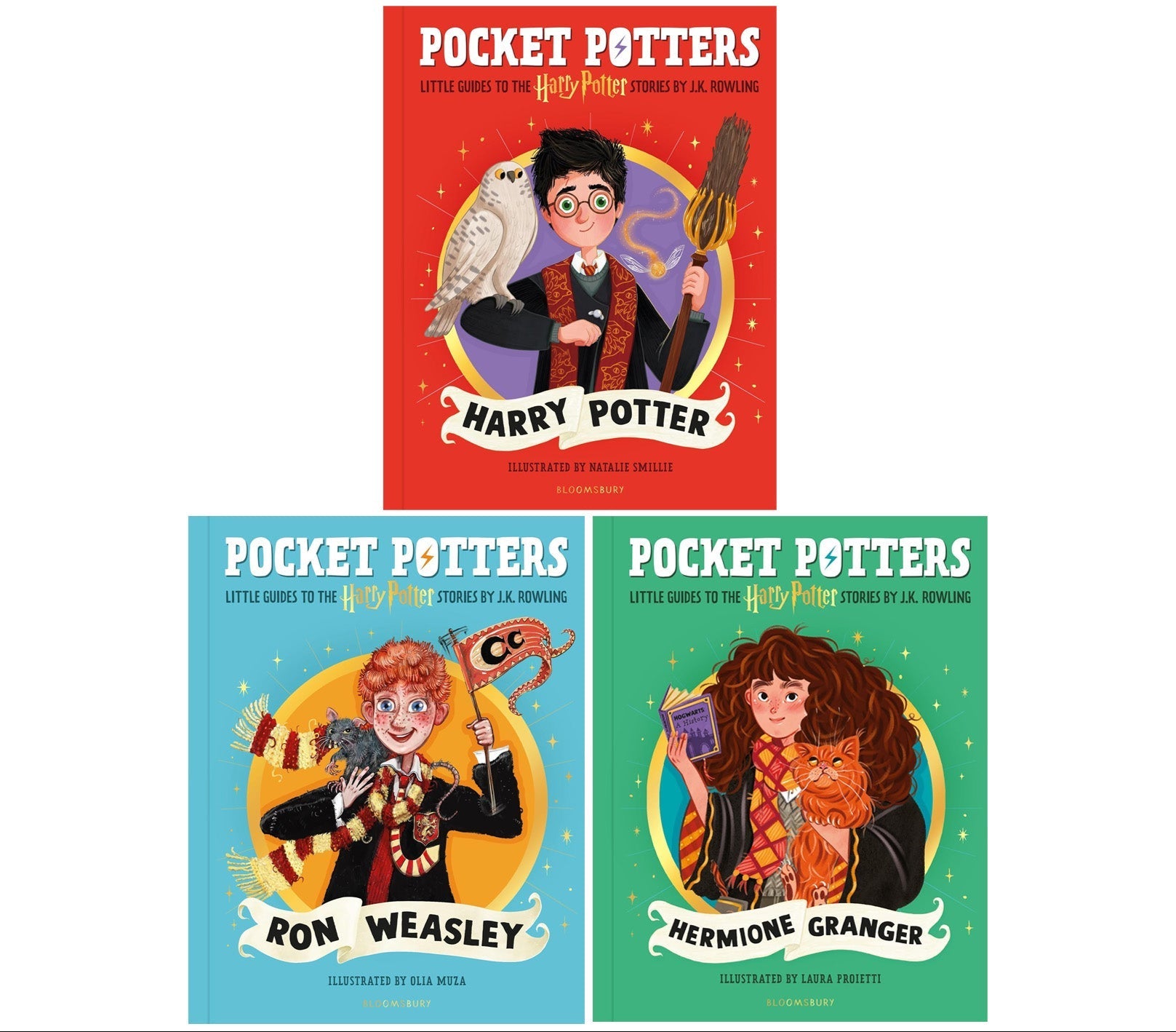Harry Potter Pocket Potters 3 Books Collection Set Hardback (Harry Potter, Ron Weasley and Hermione Granger)- Little Guides to the Harry Potter Stories J.K. Rowling Bestsellers
