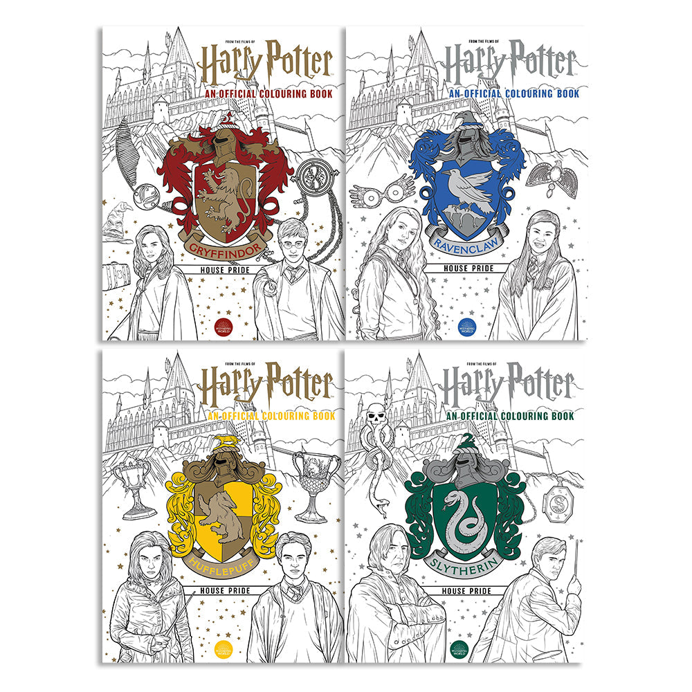 Harry Potter Colouring Book 1-4 Collection| Magical Art & Creativity for Kids | Features Hufflepuff, Gryffindor, Ravenclaw & Slytherin| Hogwarts Magic