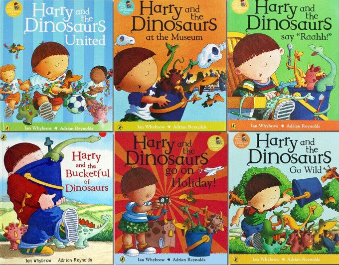 Harry and the Dinosaurs Series 6 Books Collection Set With Bag by Ian Whybrow (Go Wild, Go On Holiday, Bucketful of Dinosaurs, Say Raahh, At The Museum & United)