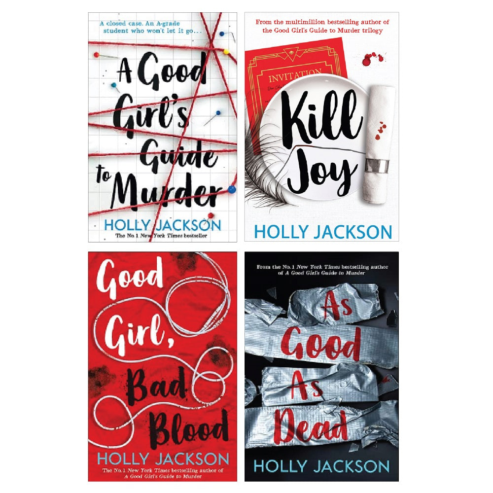 Holly Jackson 4 Book Collection, A Good Girls Guide to Murder, Good Girl Bad Blood, Kill Joy, YA Thriller Series, Teen Reads, Must Read Fiction