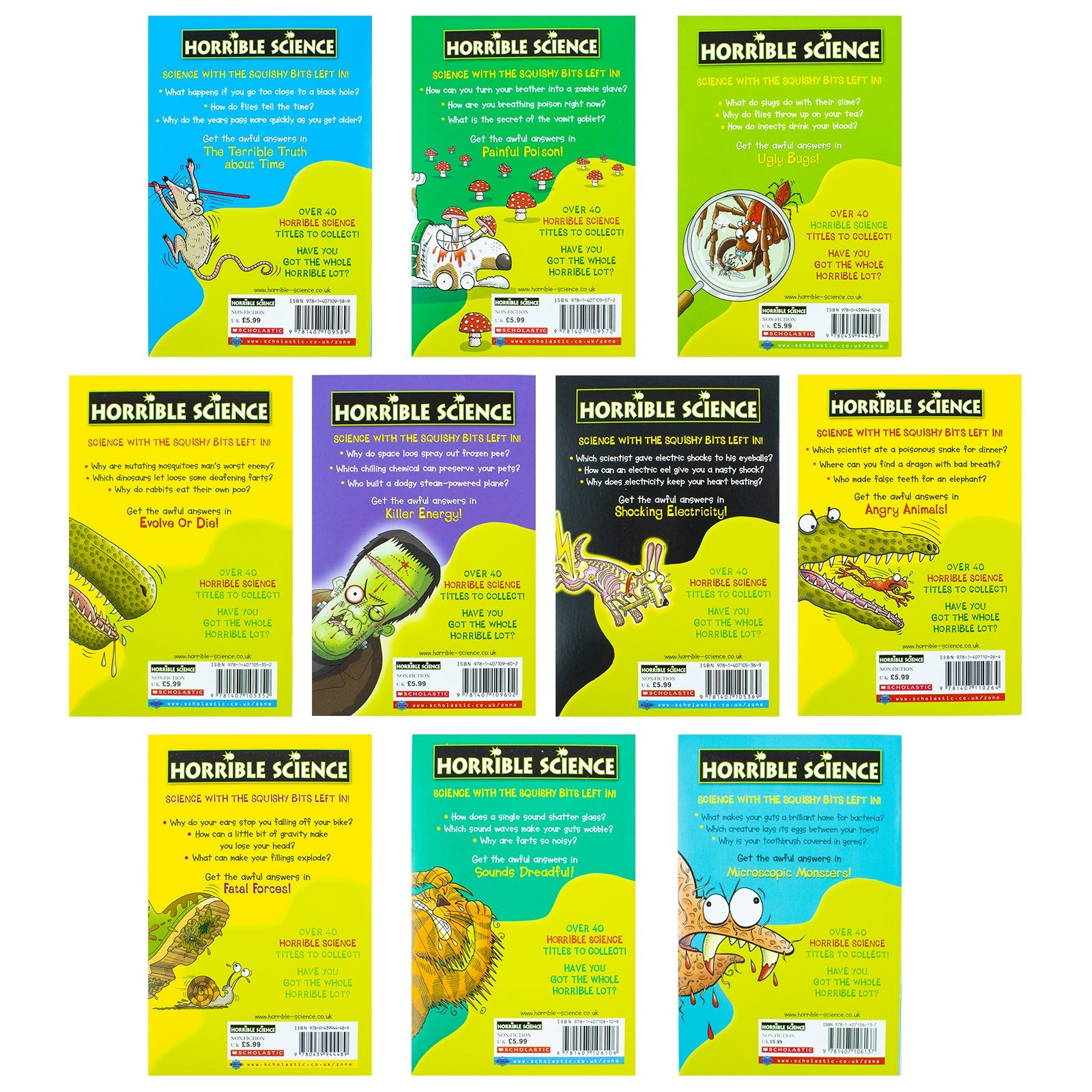 Horrible Science 10-Book Collection by Nick Arnold | Fun & Educational STEM Books for Kids – Science Facts, Experiments & Laugh-Out-Loud Learning