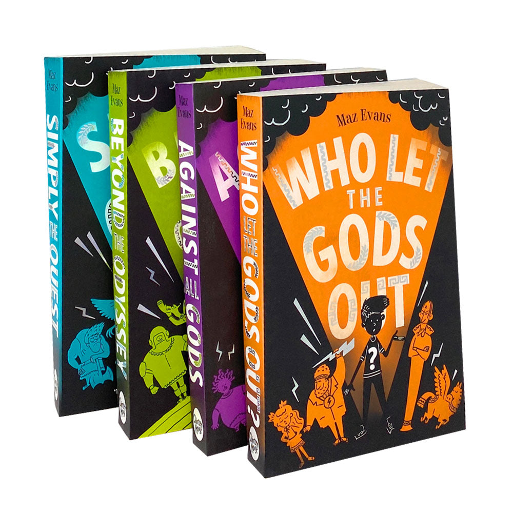 Who Let the Gods Out Series 4-Book Set by Maz Evans | Funny Childrenās Fantasy Adventure, Mythology, Chapter Books for Young Readers & Kids' Fiction
