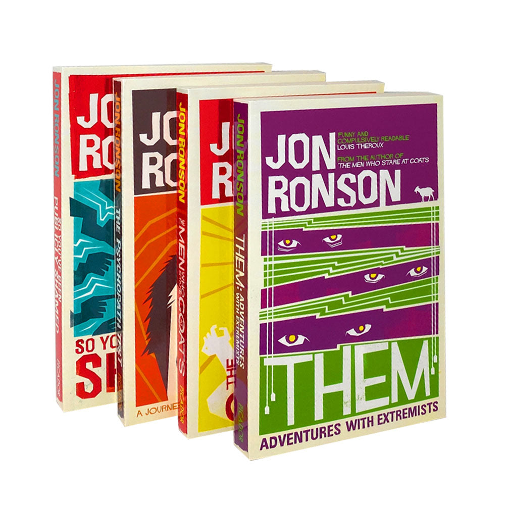 Jon Ronson 4 Books Set – Psychopath Test, So You've Been Pub – Psychology, Humor, Non-Fiction, Mental Health, Self-Help, Gift Collection