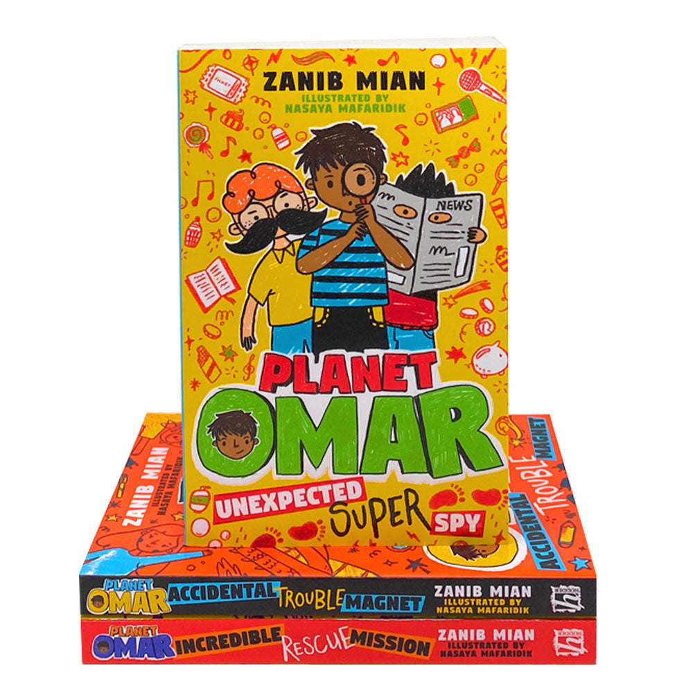 Planet Omar Series 3 Book Collection Set – Unexpected Super Spy by Zanib Mian, Children's Fiction for Kids, Adventure, Family, Humor & Imagination