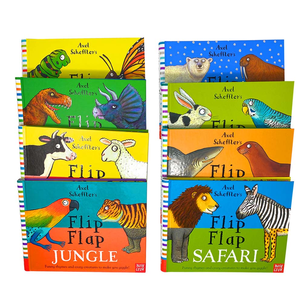 Axel Scheffler's Flip Flap Children's Books 8 Book Hardcover Set: Fun & Interactive Picture Books for Kids, Early Learning & Storytime
