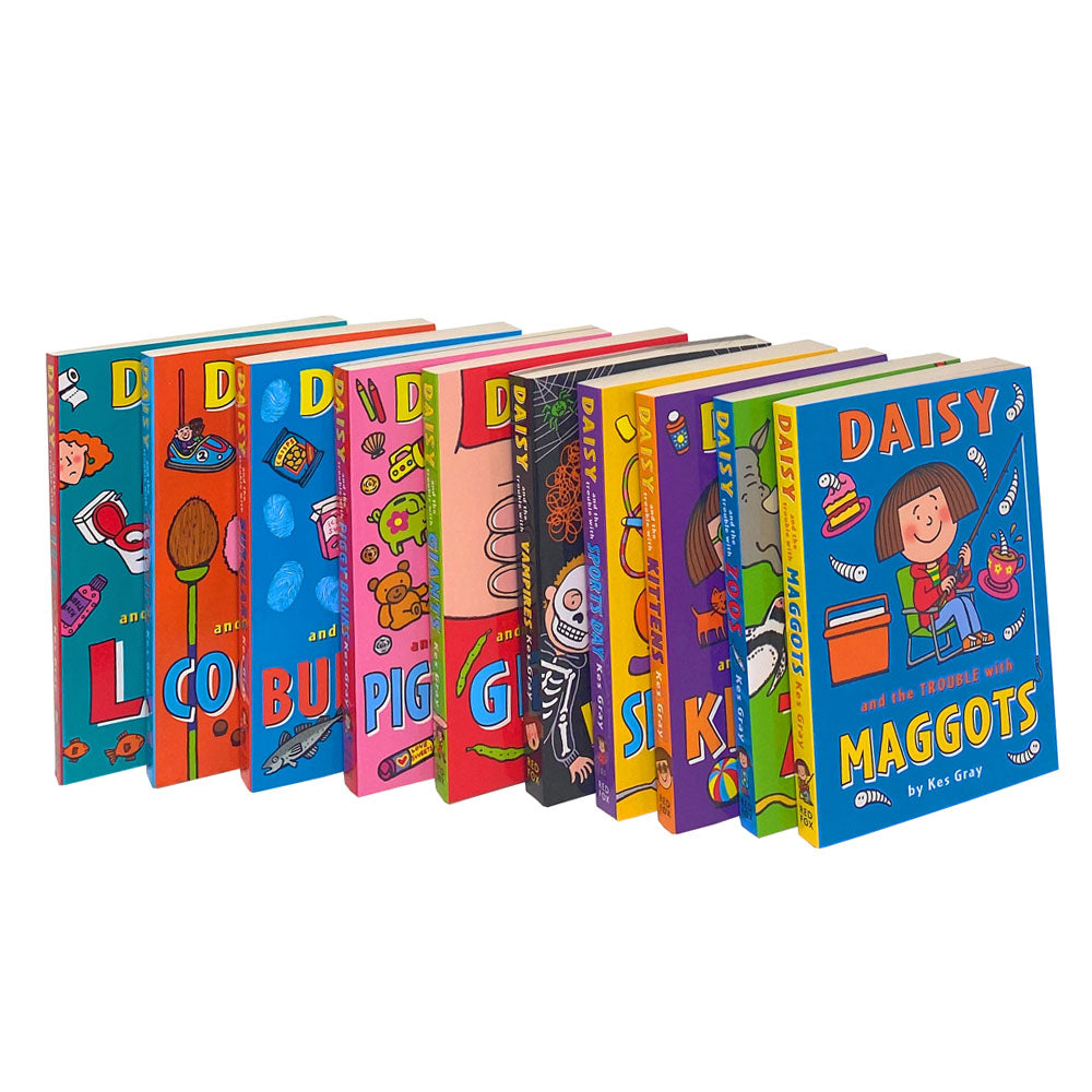 Daisy and the Trouble Collection Pack by Kes Gray – 10 Paperback Books for Kids – Fun Adventure, Fiction, Trouble & Educational Stories for Youth