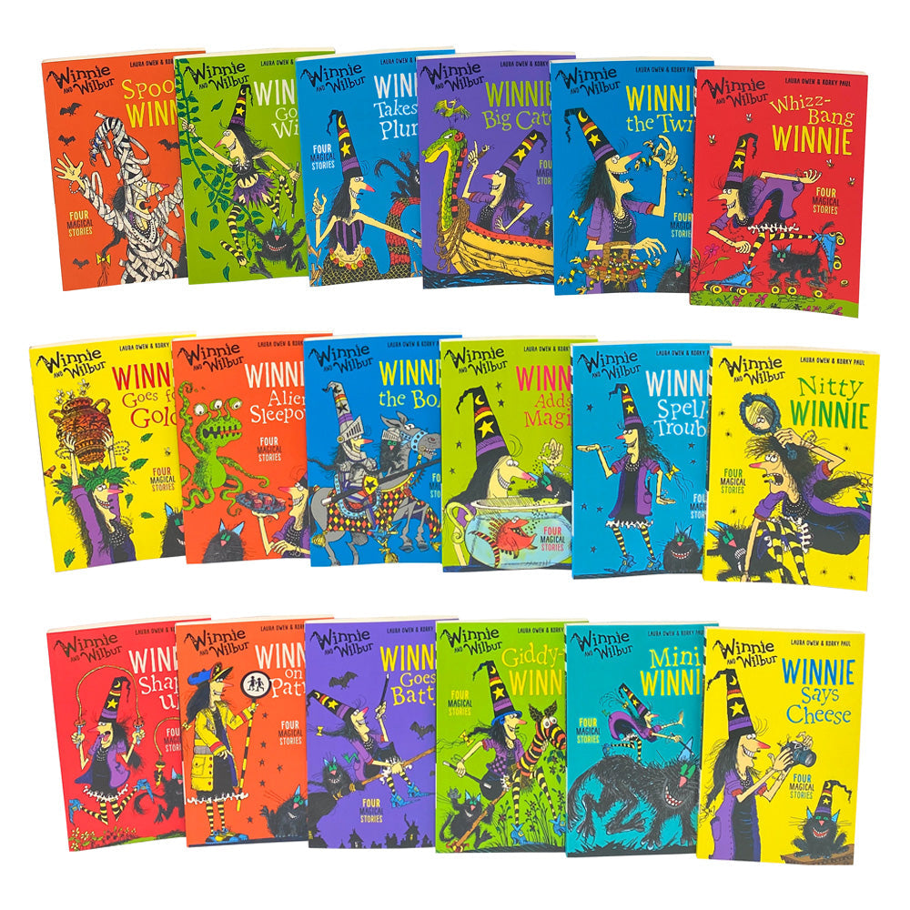 Winnie and Wilbur 18 Book Set Collection by Laura Owen | Children's Fiction, Illustrated Adventure Stories for Kids 6-10 | Fun, Creative & Educational