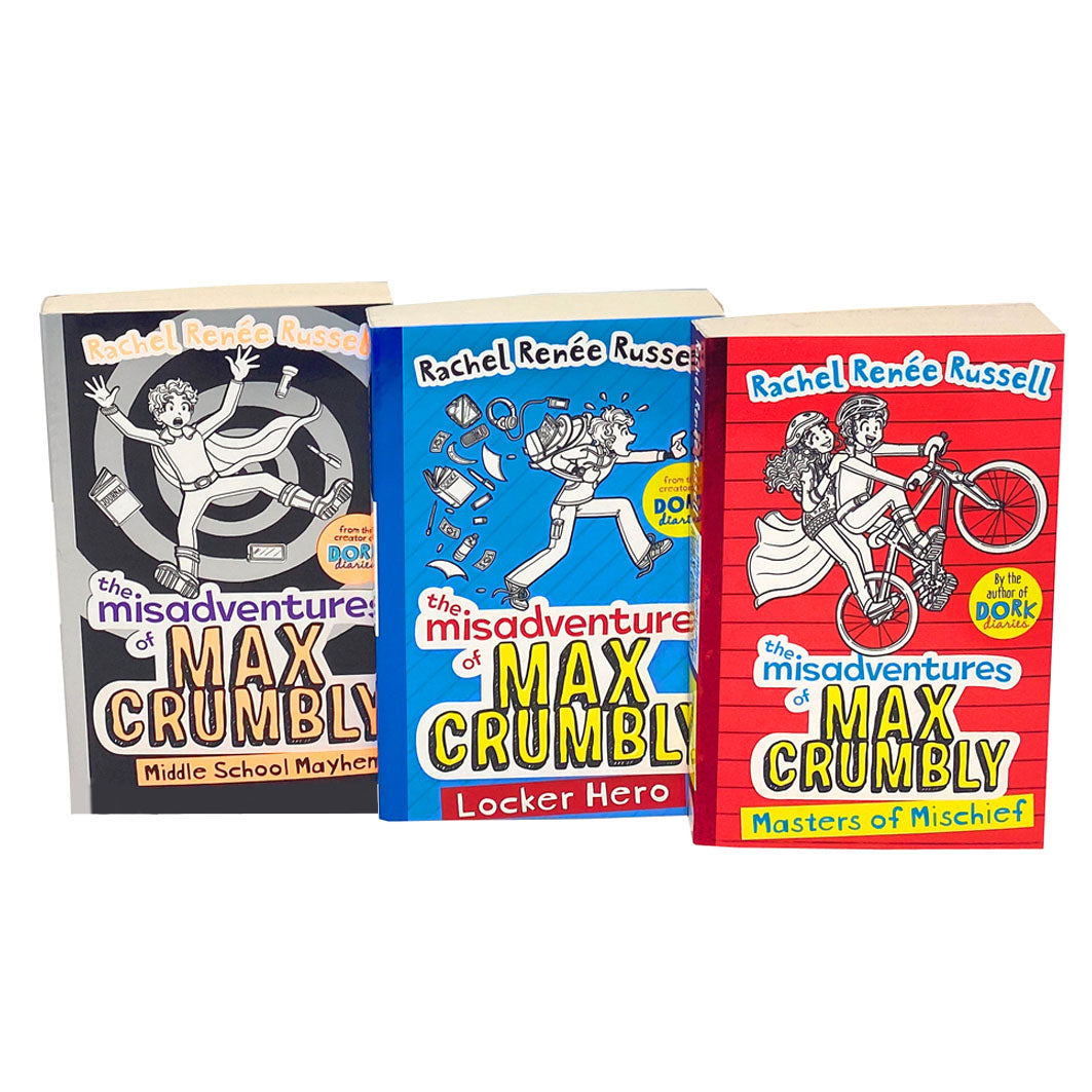 The Misadventures of Max Crumbly Series 3 Books Collection Set by Rachel Renee Russell – Fun Children's Adventure Book Series for Kids, Young Readers
