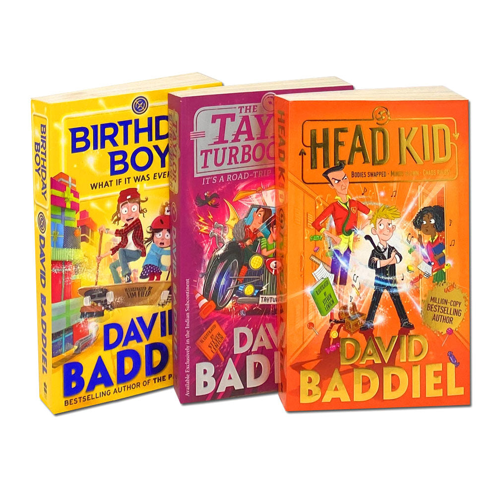 David Baddiel 3-Book Set | The Taylor Turbochaser, Head Kid, Birthday Boy |Funny Children's Books, Adventure, Laugh-Out-Loud Stories for Young Readers