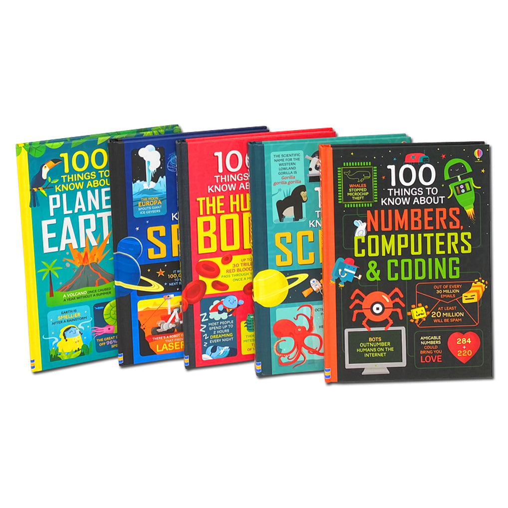 Usborne 100 Things To Know Collection – Children's 5-Book Boxed Set| Educational Nonfiction Books for Kids Packed with Fun Facts, Curiosity & Learning