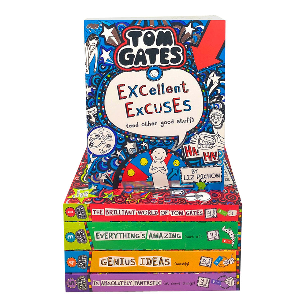 Tom Gates Series 1-5 Collection by Liz Pichon | Children's Humor & Adventure Book Set Fun Fiction for Kids Ages 8+ Scholastic Paperback Bundle