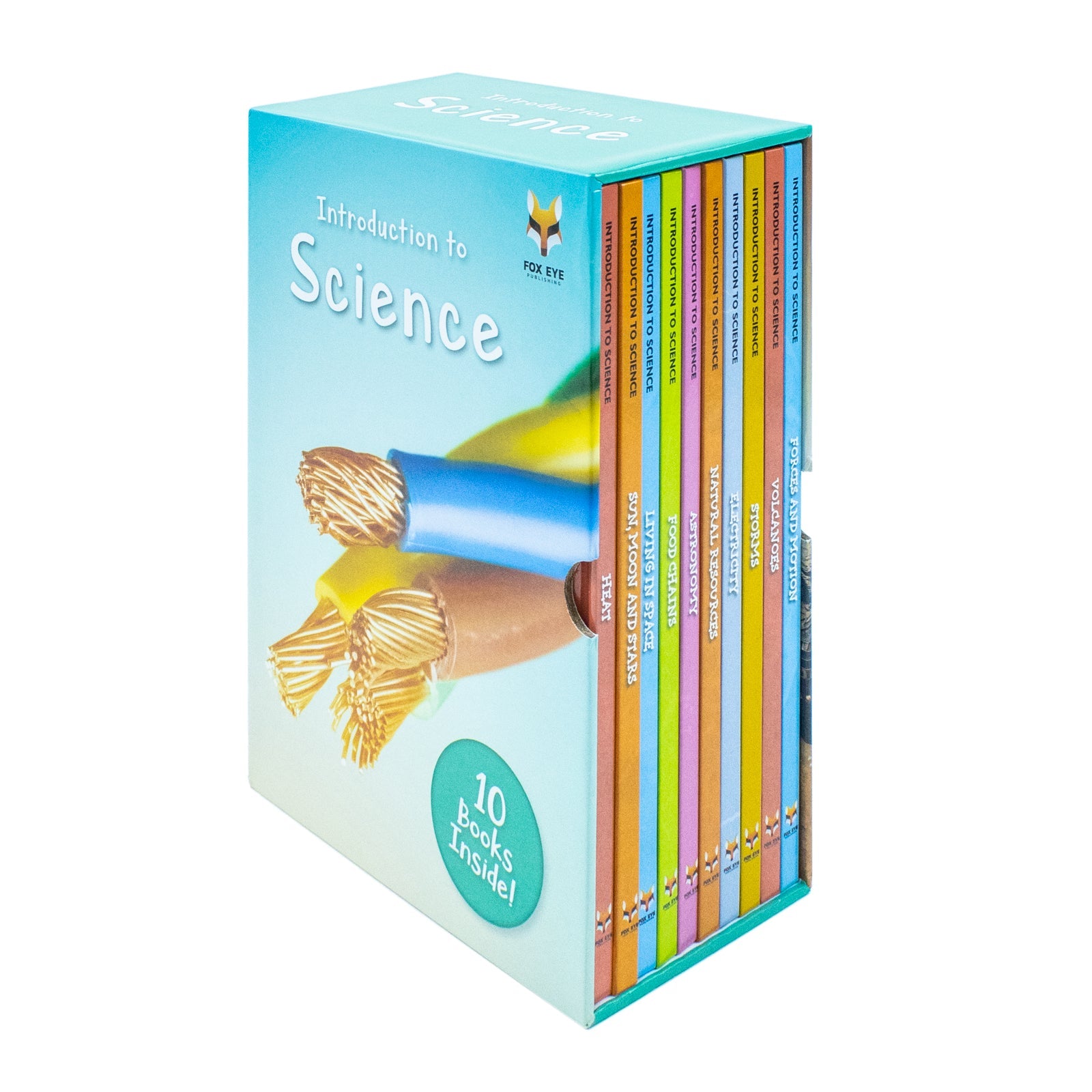 Children Introduction To Science For Beginners (Series 1) 10 Hardback Book collection Set: (Astronomy, Electricity, Food Chains, Forces And Motion, ... Storms, Sun, Moon And Stars, Volcanoes)