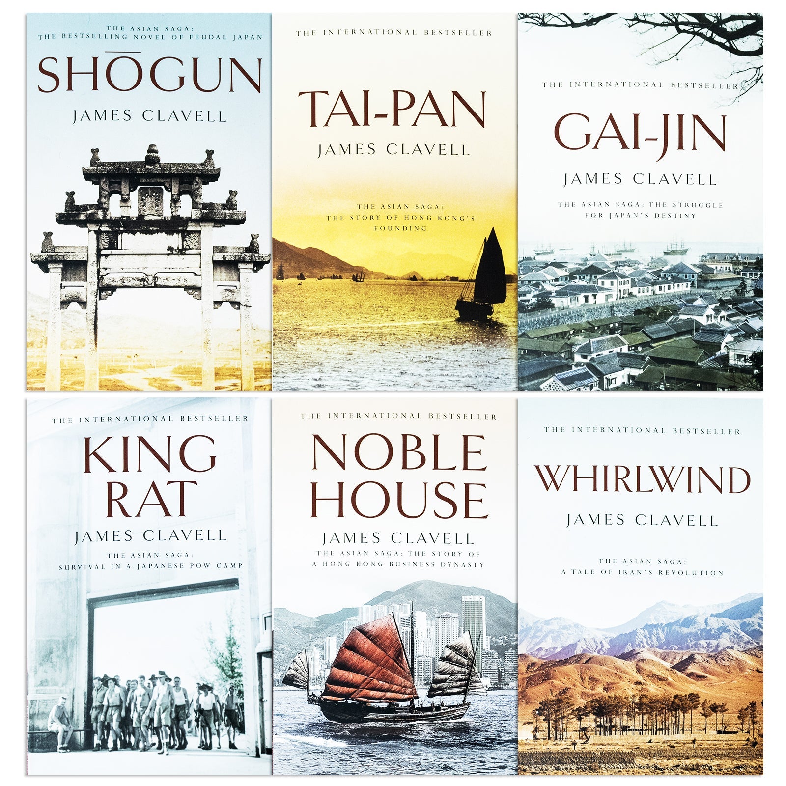 James Clavell Series 6-Book Collection | Epic Historical Fiction Adventure | Includes Shogun, Tai-Pan, Gai-Jin, King Rat, Noble House & Whirlwind