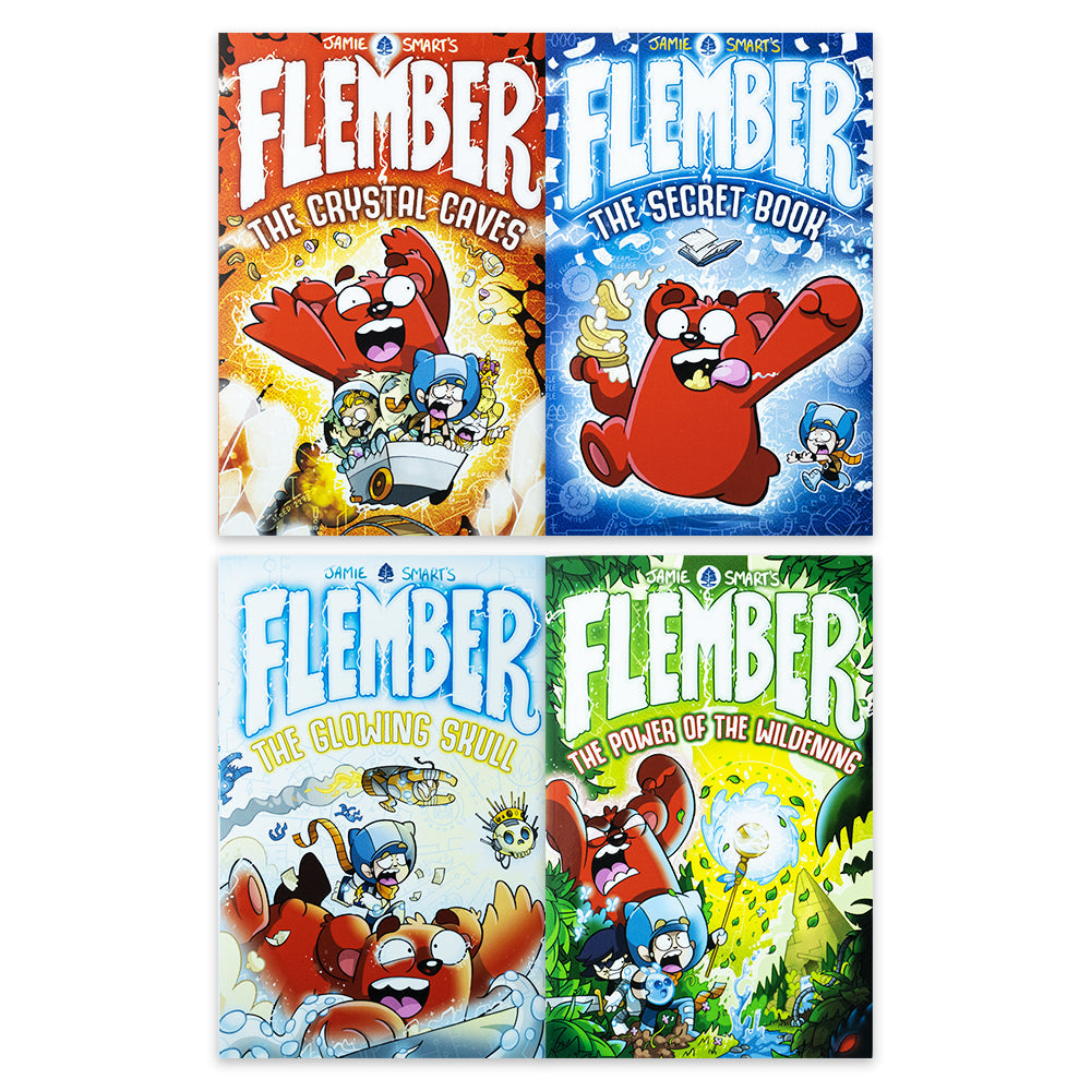 Jamie Smart's Flember Series: 4 Books Set - Fantasy Adventure for Kids 8+ Years with Magic, Humor, Illustrated Stories & Engaging Narratives