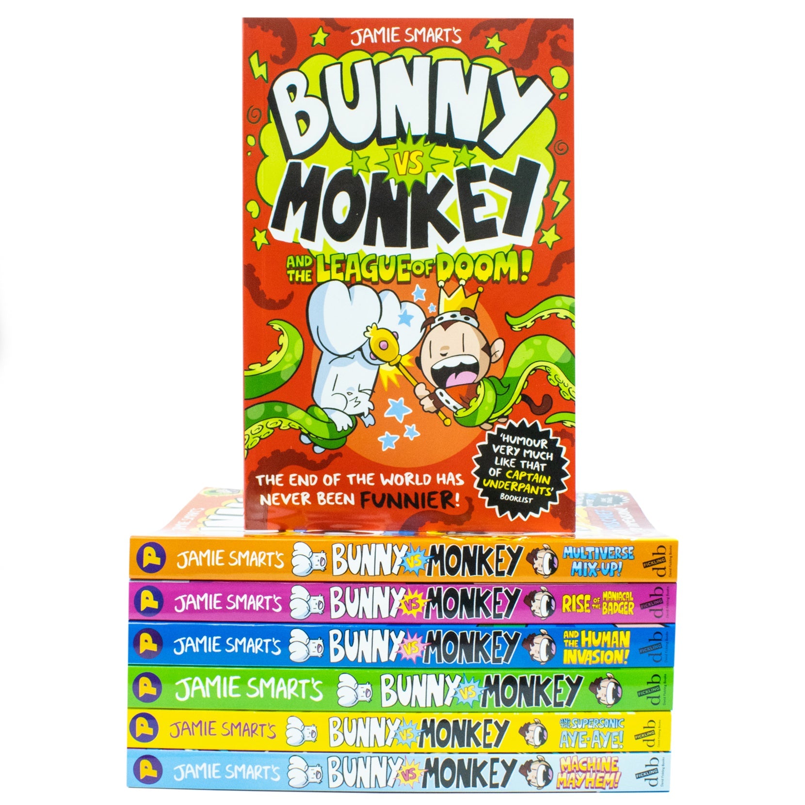 Bunny vs Monkey 7-Book Collection Set by Jamie Smart – Funny Adventure & Laugh-Out-Loud Illustrated Children’s Stories for Ages 6+