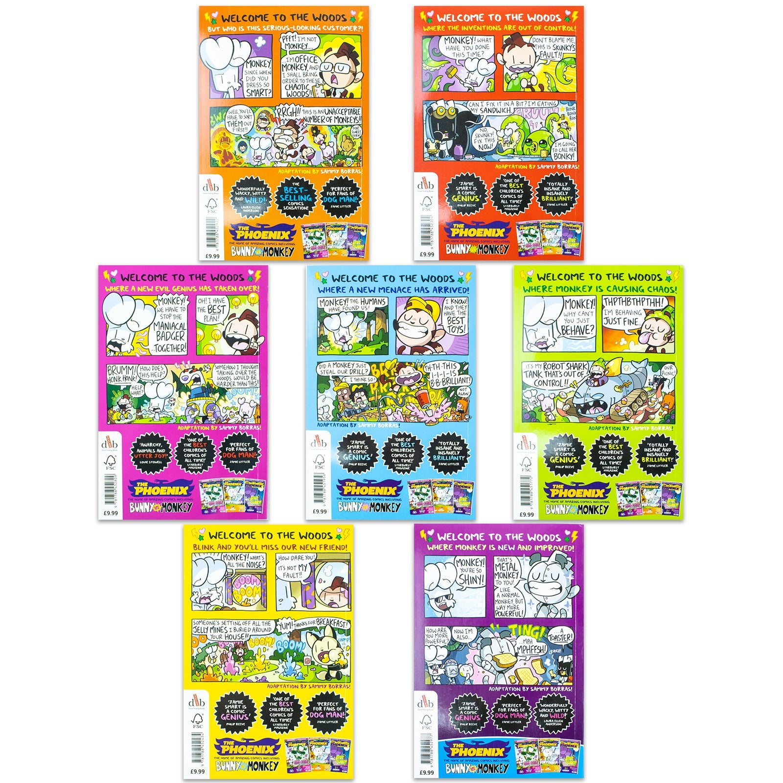 Bunny vs Monkey 7-Book Collection Set by Jamie Smart – Funny Adventure & Laugh-Out-Loud Illustrated Children’s Stories for Ages 6+