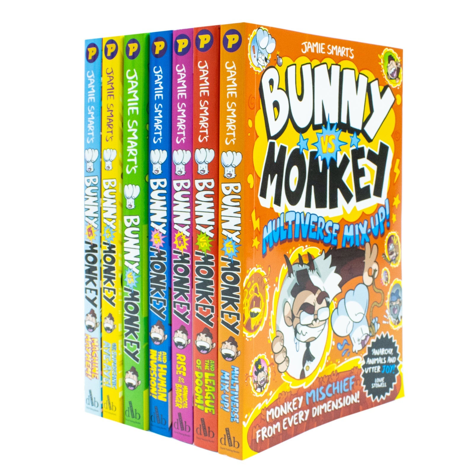 Bunny vs Monkey 7-Book Collection Set by Jamie Smart – Funny Adventure & Laugh-Out-Loud Illustrated Children’s Stories for Ages 6+