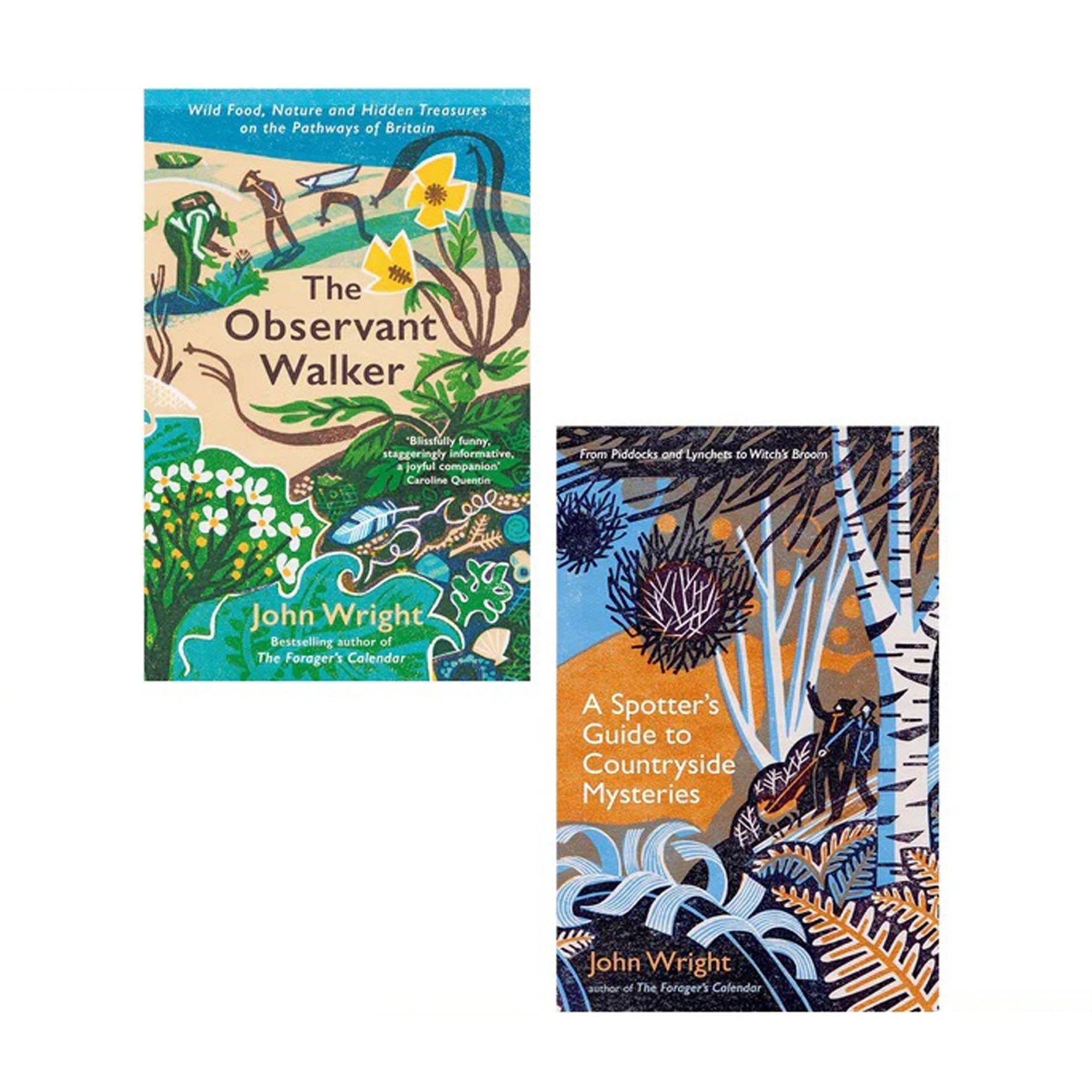 John Wright 2 Book Set: The Observant Walker & A Spotters Guide to Countryside Mysteries – Discover Natures Hidden Secrets & Mysteries (Hardback)
