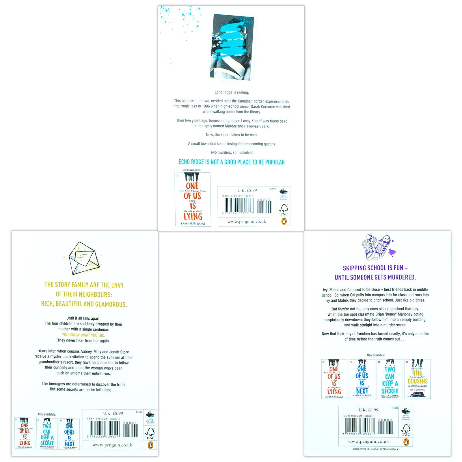 Karen McManus 3 Book Collection Set – The Cousins, You Be The Death of Me, Two Can Keep a Secret | Mystery, Thriller, Suspense, Young Adult Fiction