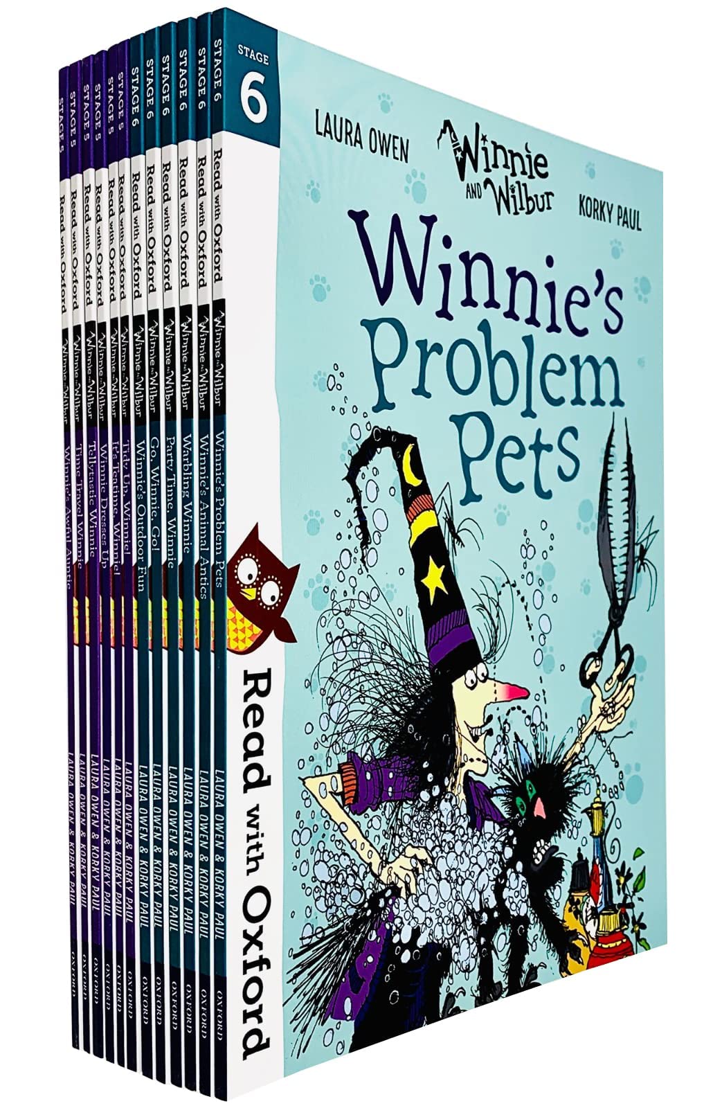 Read With Oxford Winnie and Wilbur Stage 5 & 6 β 12 Book Set | Fun & Educational Children's Stories by Laura Owen & Korky Paul | Perfect for 12+ Years