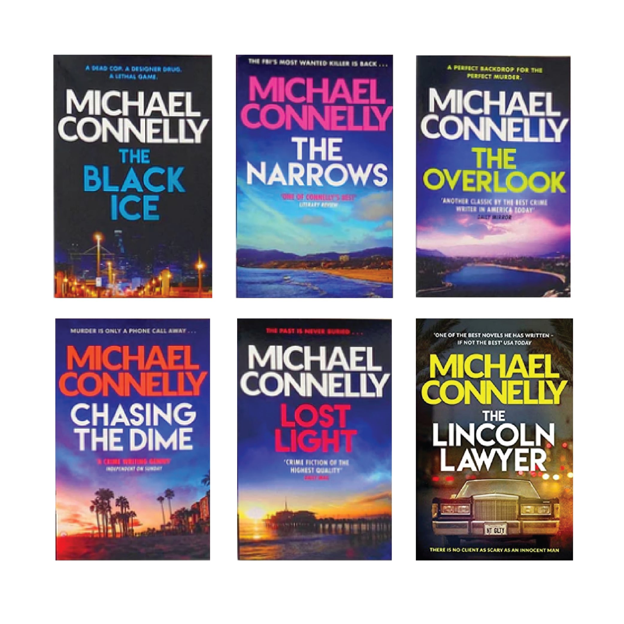 Michael Connelly 6 Books Collection Set (The Lincoln Lawyer,The Black Ice, The Narrows, The Overlook, & More) Now On Netflix
