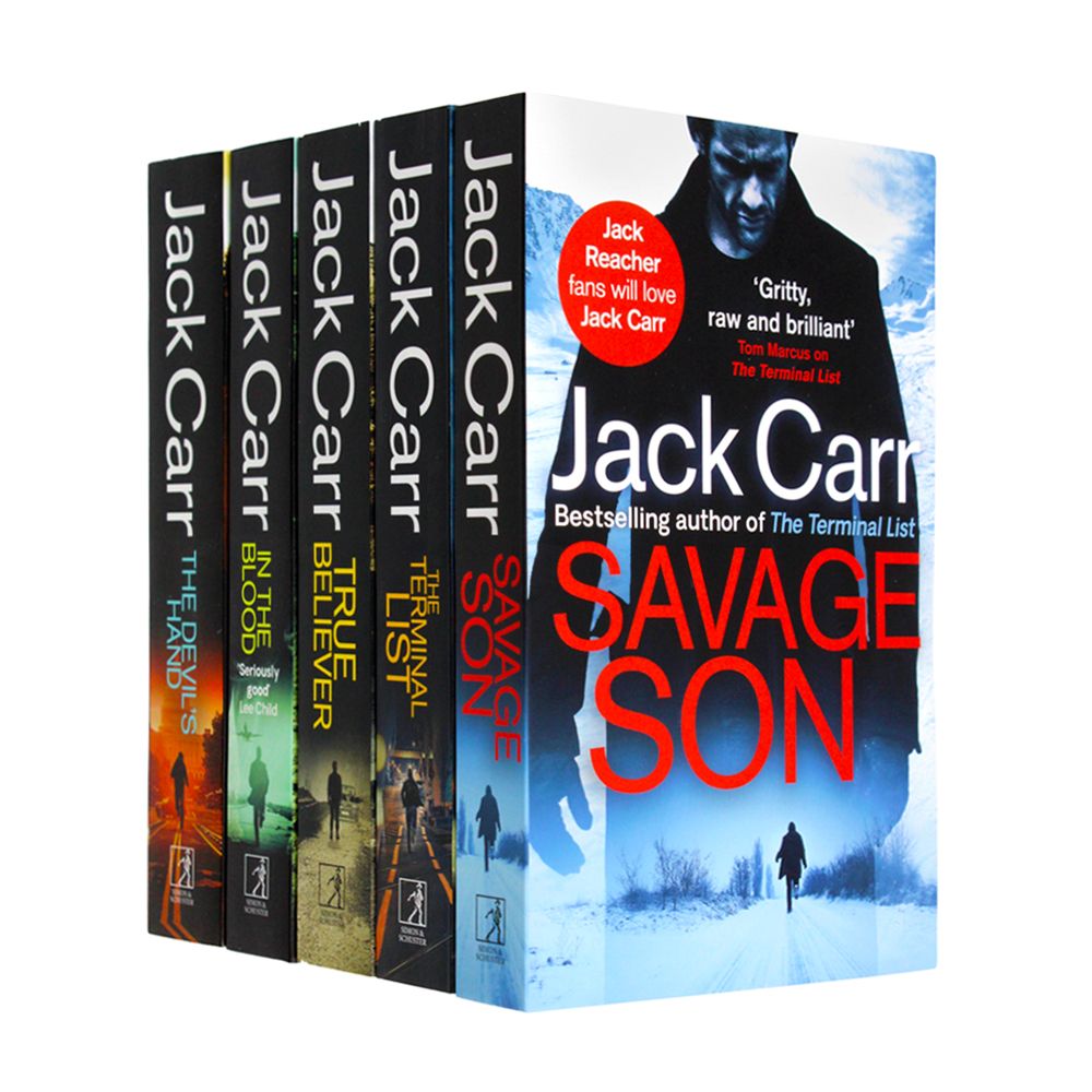 Jack Carr James Reece Series 5 Book Set Collection (In the Blood, The Devils Hand, The Terminal list, Savage Son, True Beliver )