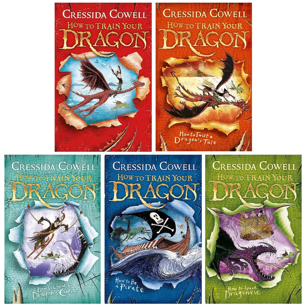 How to Train Your Dragon 5 Book Collection (Books 1–5) by Cressida Cowell – Epic Fantasy Adventure for Kids, Dragons, Heroes, Fun Illustrated Series