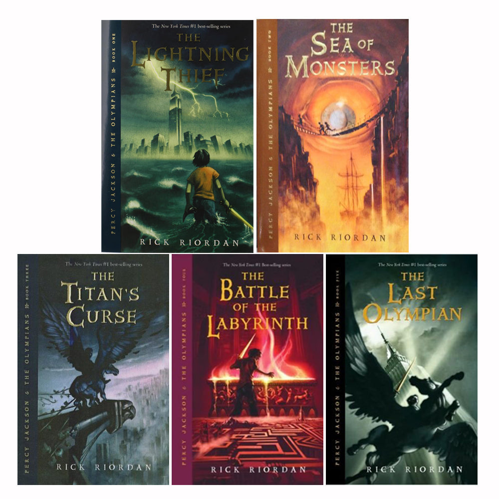 Percy Jackson & The Olympians by Rick Riordan – 5-Book Collection | Epic fantasy, Greek mythology, quests, heroes, monsters, bestselling kids' series