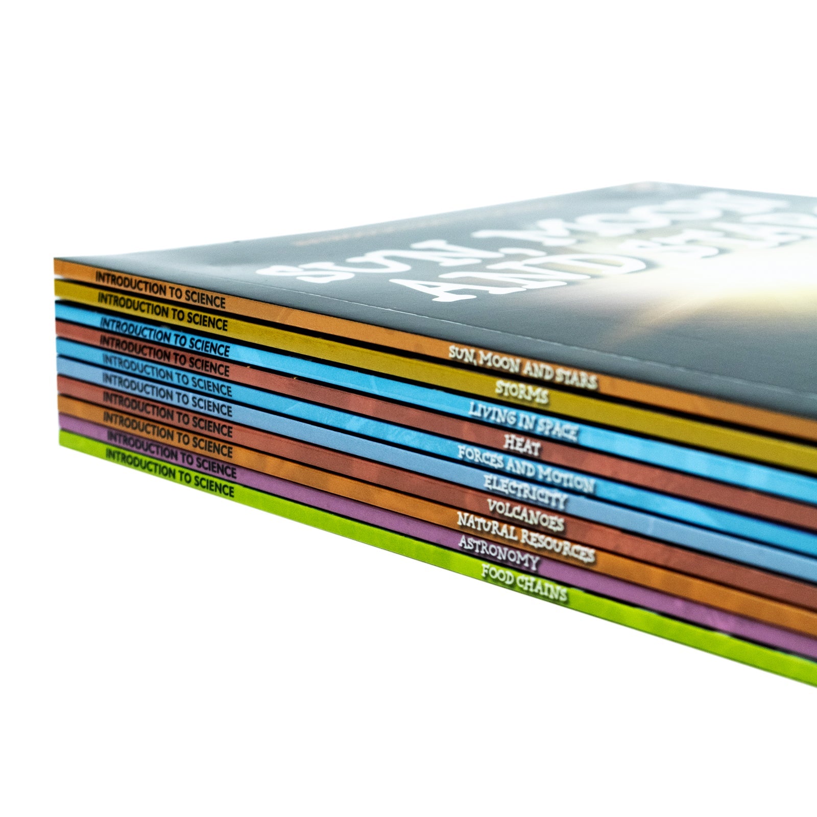 Children's Science Books | Beginner STEM 10 Book Set: Astronomy, Electricity, Food Chains, Forces, Heat, Storms, Sun, Moon & More (8+ years)