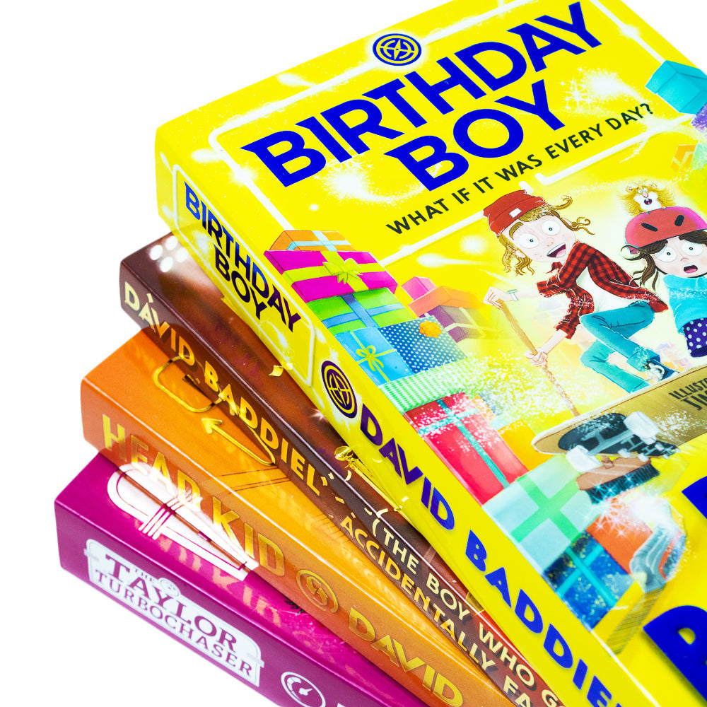 David Baddiel 4-Book Collection Set | Birthday Boy, Taylor Turbochaser, Accidentally Famous, Head Kid | Fun Kids Fiction, Humor & Adventure Stories