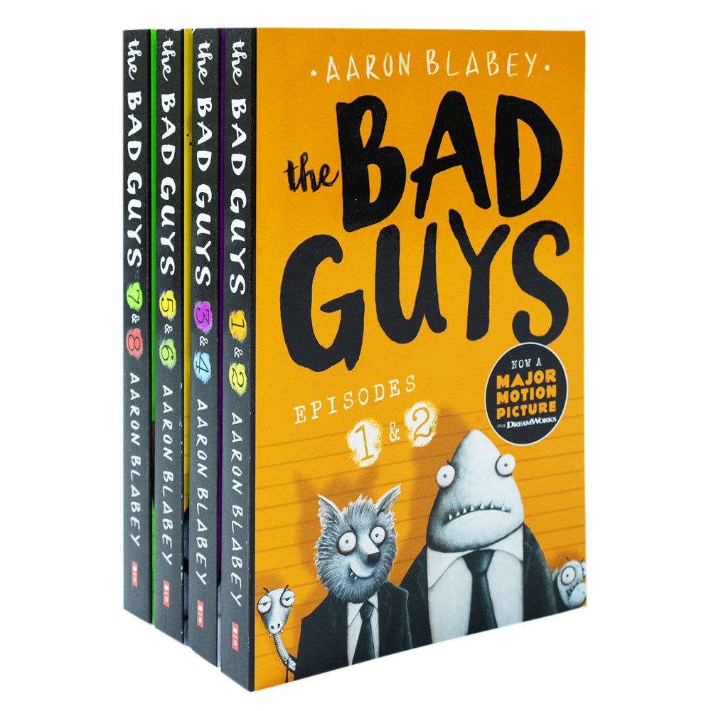 The Bad Guys 4-Book Collection Set (Episodes 1 to 8) by Aaron Blabey – Hilarious Adventure & Comedy Series for Kids with Fun Stories & Illustrations