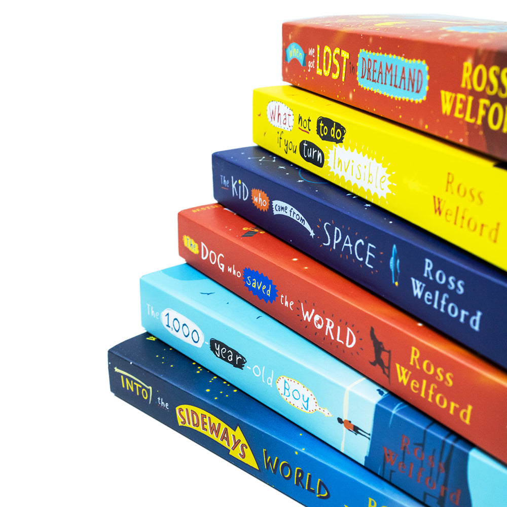 Ross Welford Collection 6 Book Set – The 1,000-Year-Old Boy, Dog Who Saved the World, Invisible, Kid from Space – Fun Sci-Fi Adventure Books for Kids