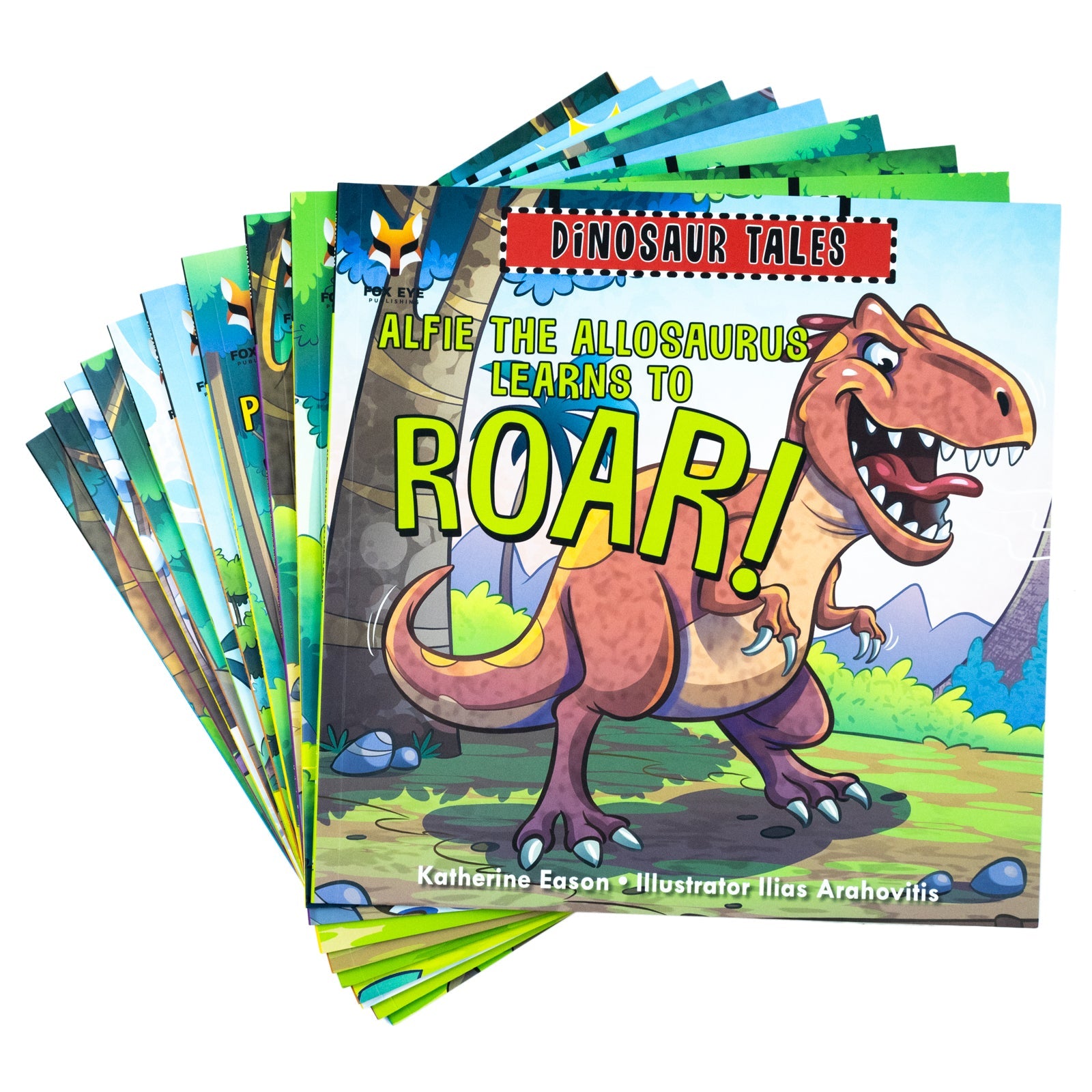 Dinosaur Tales 10 Picture Book Set – Fun, Educational, Colorful Kids’ Stories: Alfie, Olivia, Timmy & More – Learn, Roar, Adventure & Family Fun
