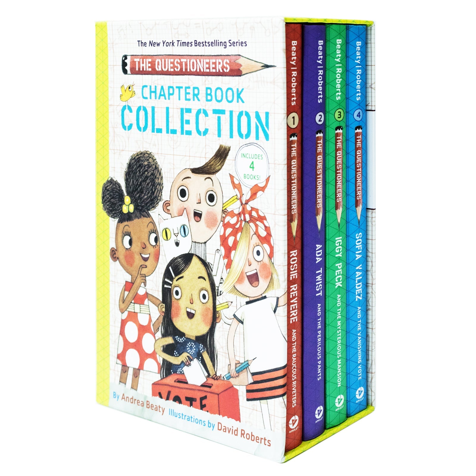 Questioneers Chapter 4 Books Set by Andrea Beaty (Sofia Valdez, Iggy Peck, Ada Twist, Rosie Revere)