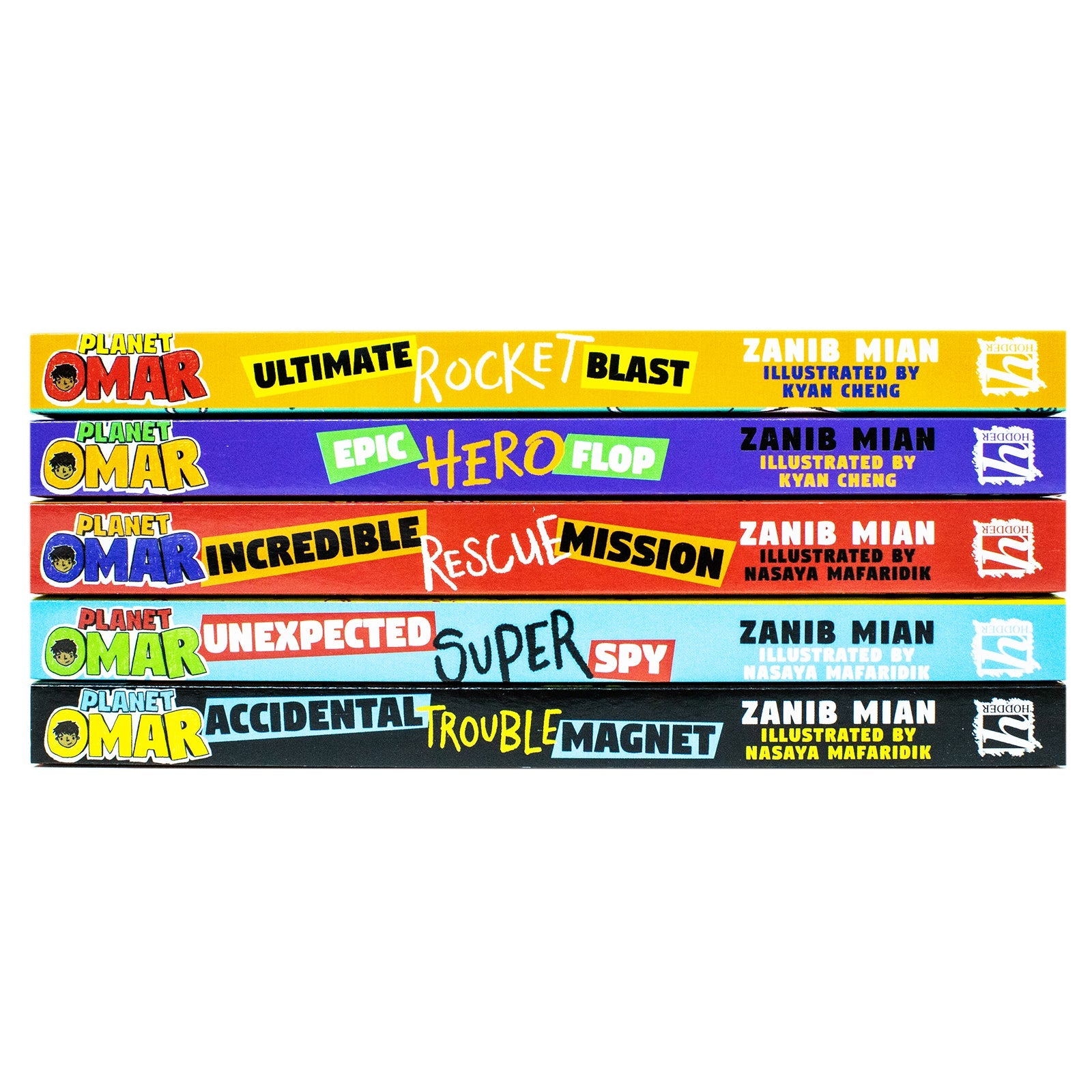 Planet Omar 5 Books Box Set By Zanib Mian(Rocket Blast,Hero Flop,Rescue Mission,Super Spy,Trouble Magnet)
