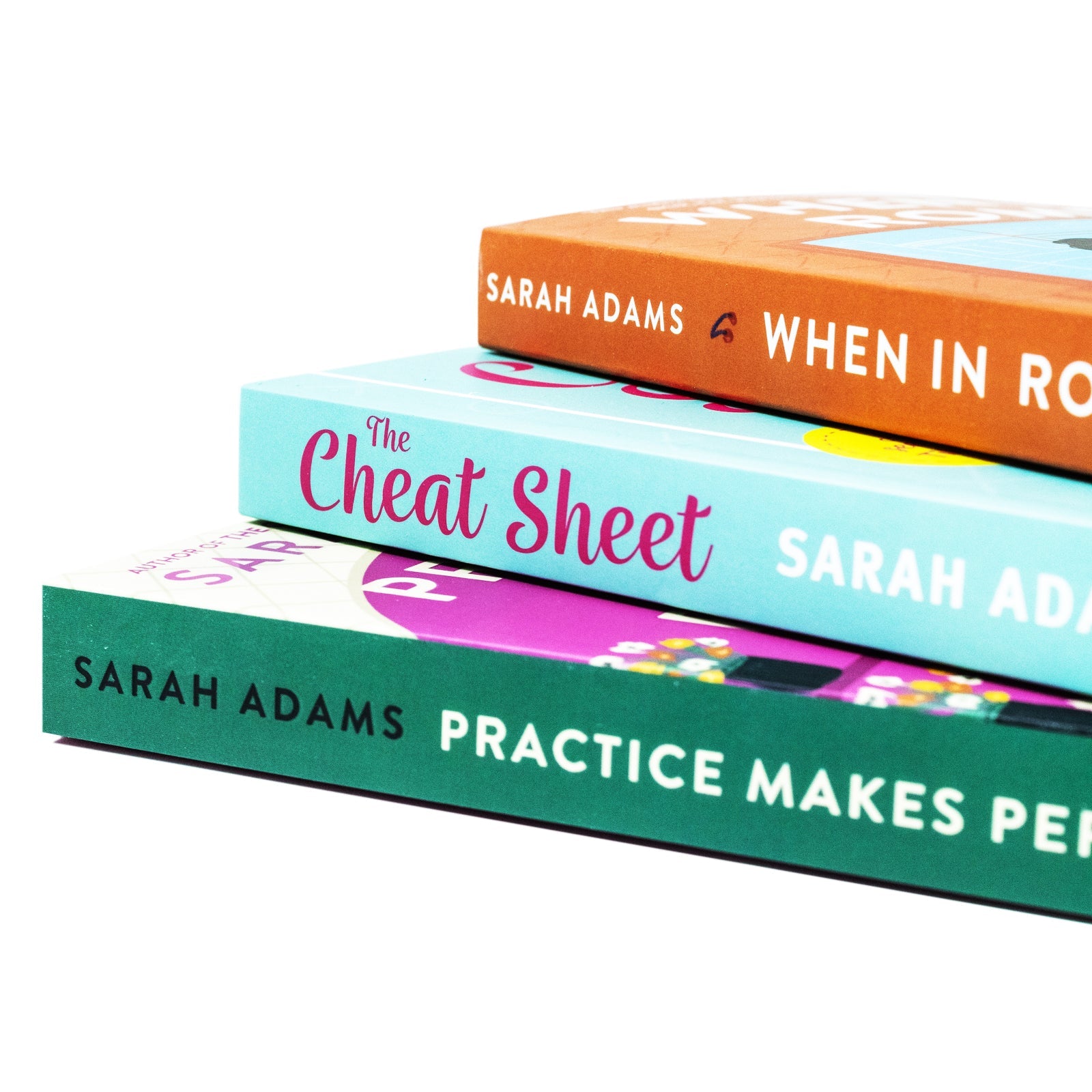 Sarah Adams Collection– 3 paperback Book Set (The Cheat Sheet, When in Rome, Practice Makes Perfect) | Bestselling Contemporary Romance & Love Stories
