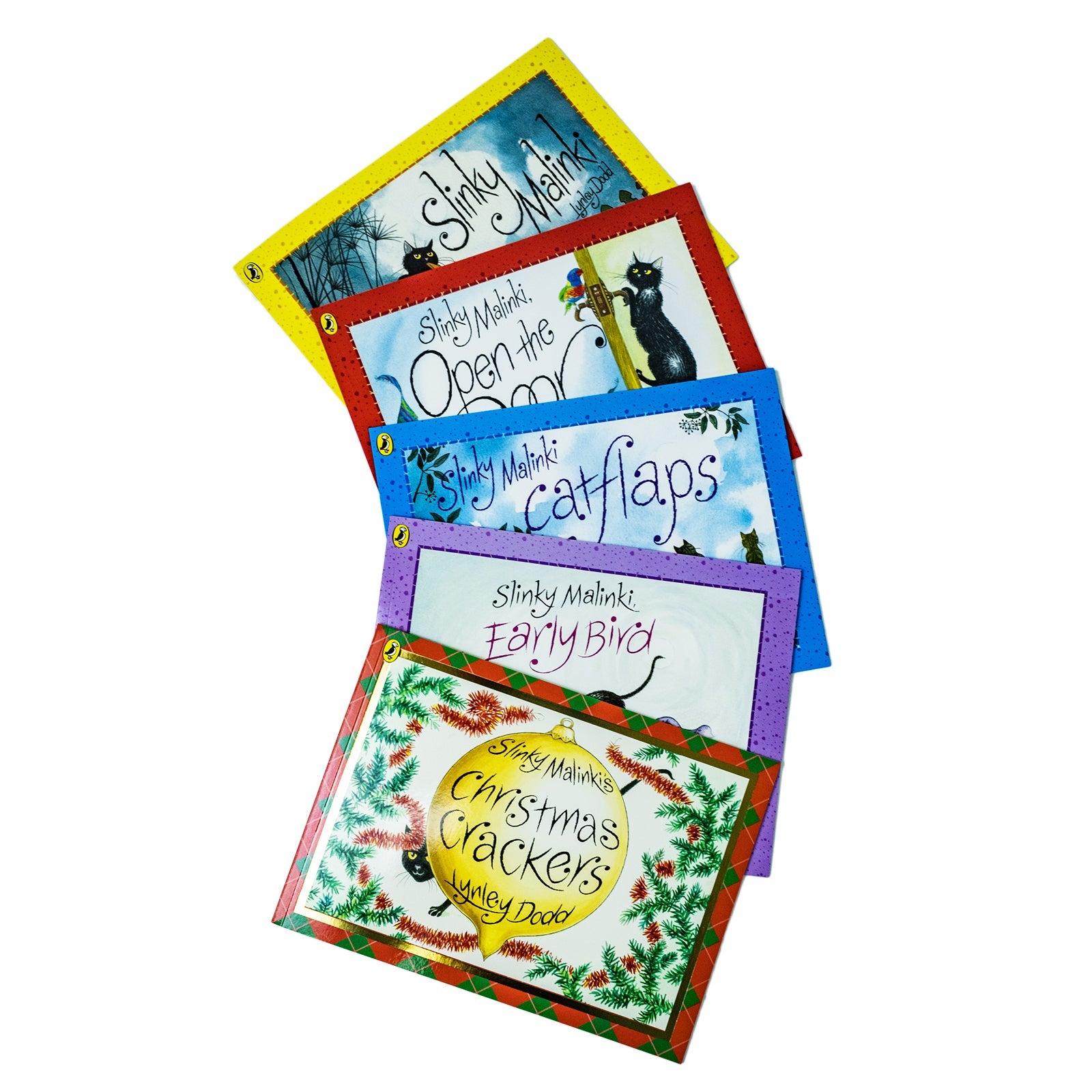 Lynley Dodd 5 Paperback Book Collection | Slinky Malinki, Hairy Maclary & Friends | Funny Illustrated Picture Books for Kids, Bedtime & Read Aloud