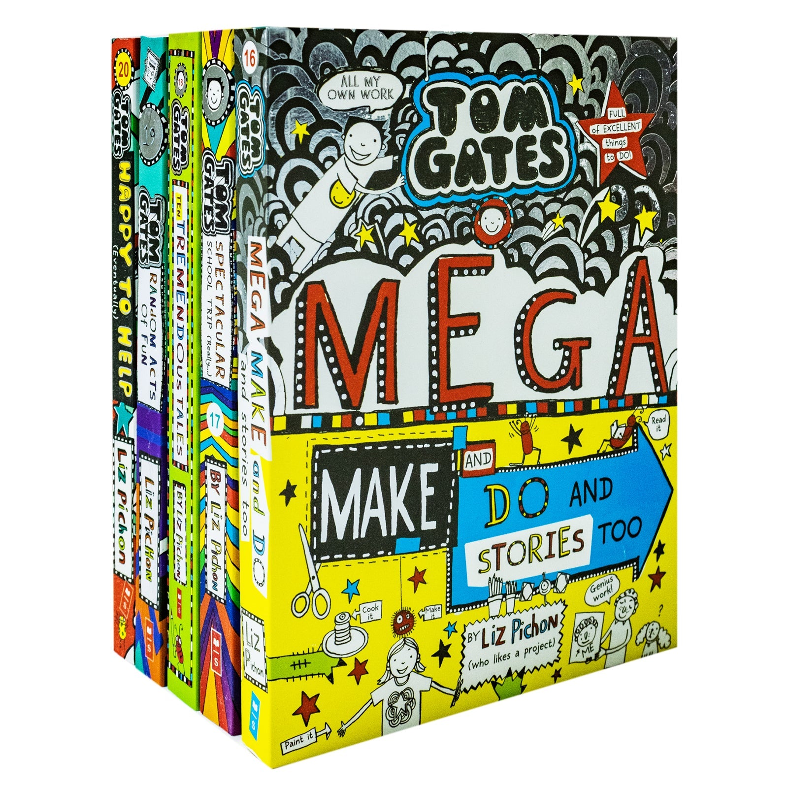 Tom Gates Series 16β20 Collection β 5 Books Set by Liz Pichon | Funny Children's Fiction for Kids, Full of Humor, School Adventures & Creativity