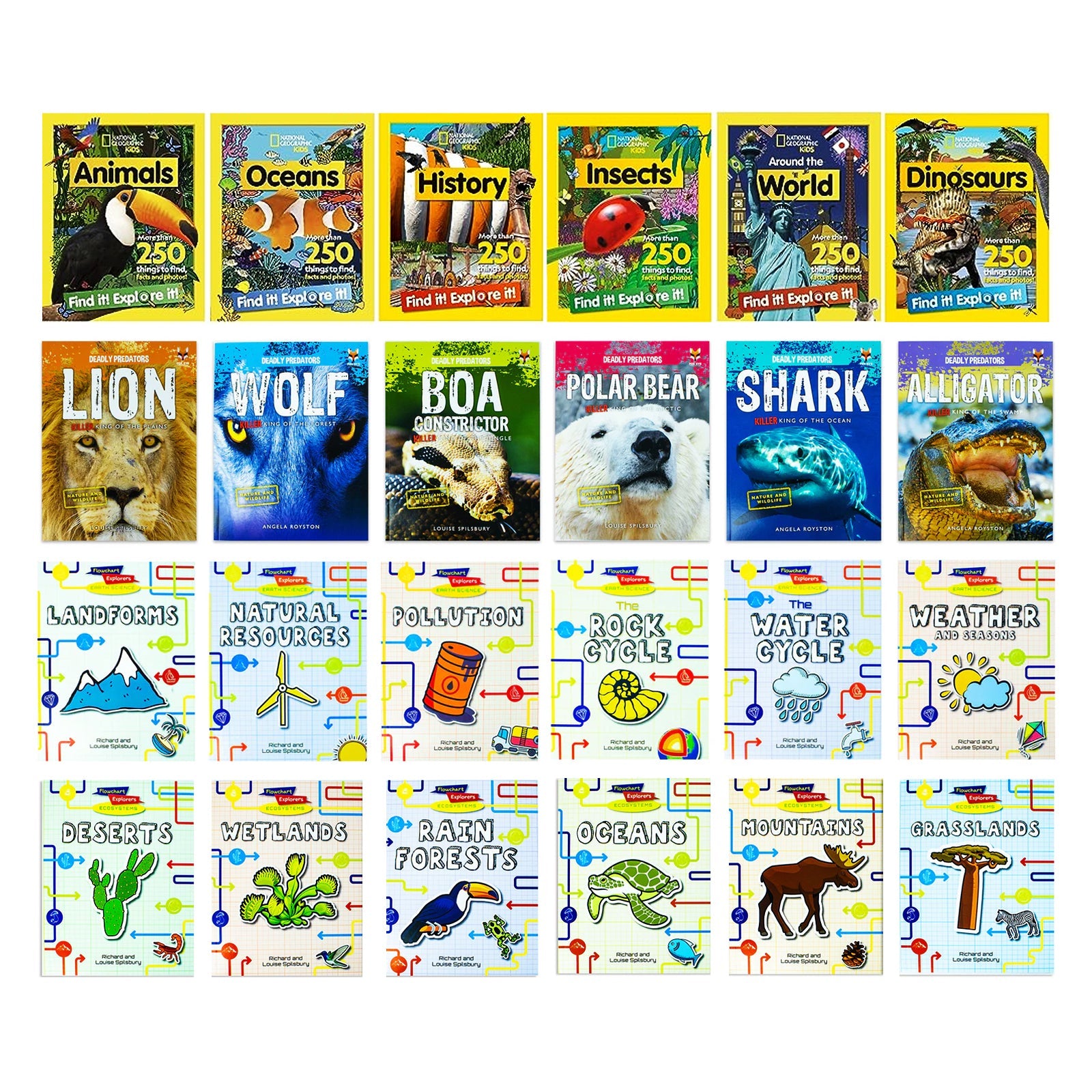 National Geographic Kids Mega 24-Book Set- Predators, Earth Science & Ecosystems - Fun Nonfiction STEM Books for Curious Kids