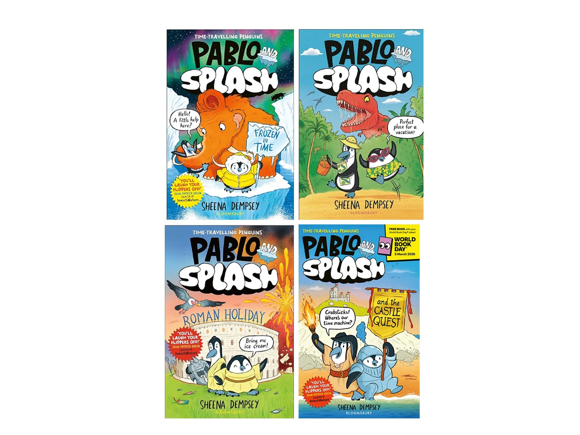 Pablo and Splash Graphic Novel Series by Sheena Dempsey Illustrated 4 Books Collection Set- Includes Pablo and Splash, The Castle Quest (World Book Day 2026 Mini Book), Roman Holiday and Frozen in Time| Paperback