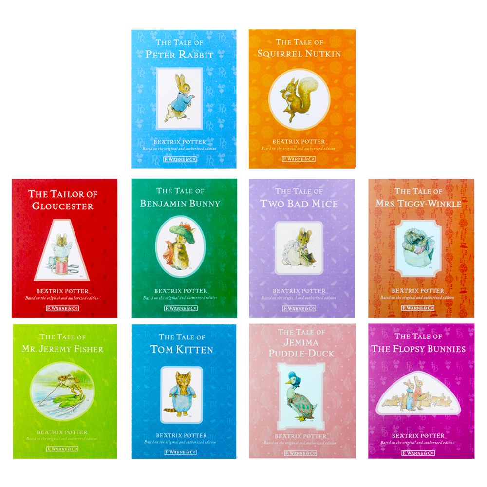 Peter Rabbit 10-Book Box Set by Beatrix Potter – Classic children's books, illustrated bunny tales, bedtime stories, perfect gift for ages 0–6