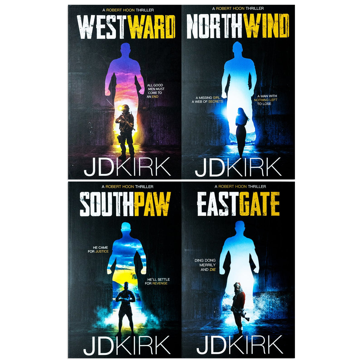 Robert Hoon Thrillers 4-Book Collection Set by JD Kirk | Crime,Mystery & Suspense Series– Northwind, Southpaw,Westward & Eastgate | Gripping Thrillers