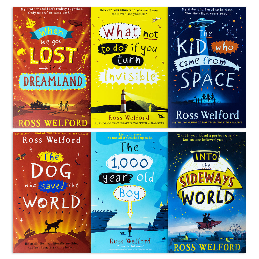 Ross Welford Collection 6 Book Set – The 1,000-Year-Old Boy, Dog Who Saved the World, Invisible, Kid from Space – Fun Sci-Fi Adventure Books for Kids
