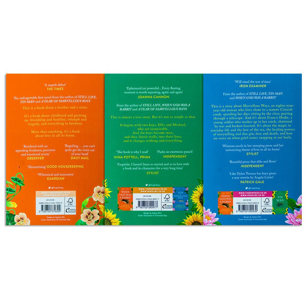 Sarah Winman 3 Paperback Book Collection– Tin Man, A Year of Marvellous Ways & When God Was a Rabbit | Emotional & Captivating Literary Fiction Novels