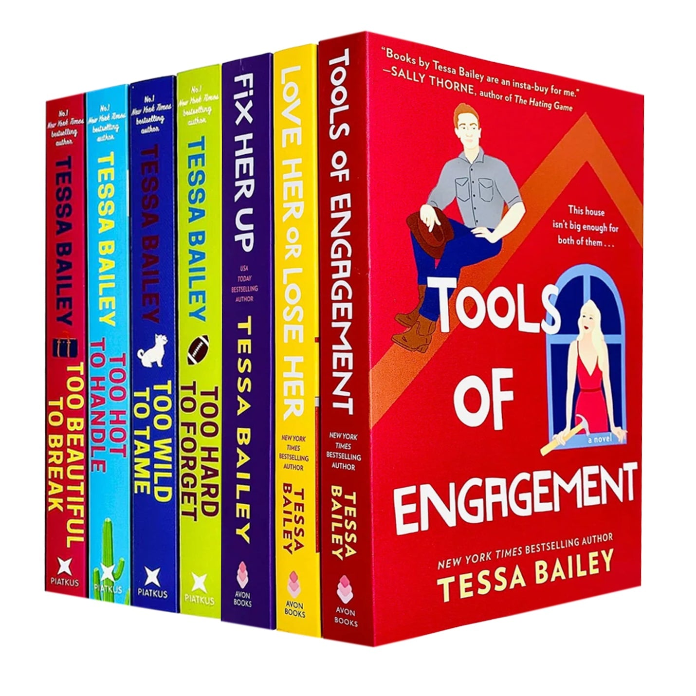 Tessa Bailey Hot & Hammered & Romancing the Clarksons Series– 7-Book Collection Set (Fix Her Up, Love Her or Lose Her,& More) | Romance & Love Stories